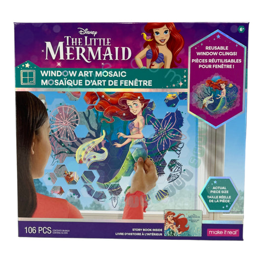 Disney Window Art Mosaic – La Petite Sirène – 106 pièces, puzzle réutilisable pour fenêtre, enfants à partir de 6 ans